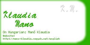 klaudia mano business card