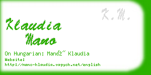 klaudia mano business card